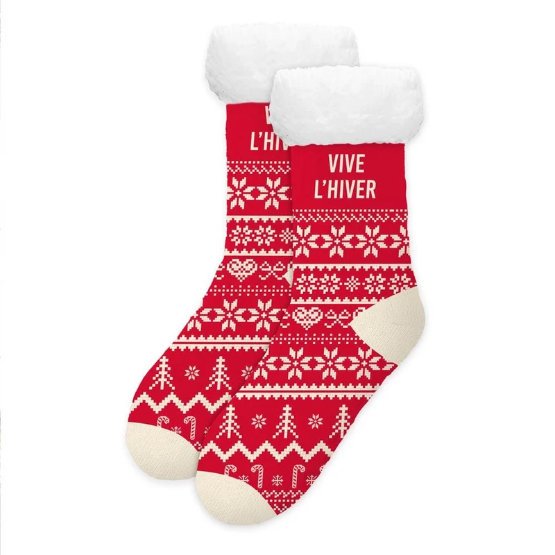 Chaussettes moumoute d'hiver femme / Taille unique : 36-42