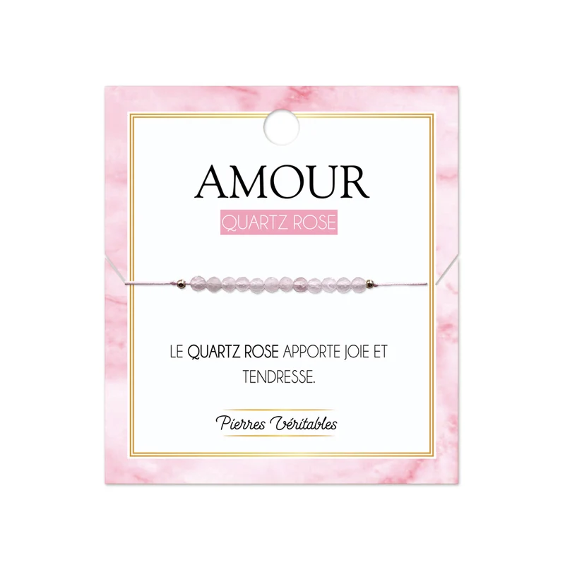 Bracelet pierre Quartz aux vertus "Amour"