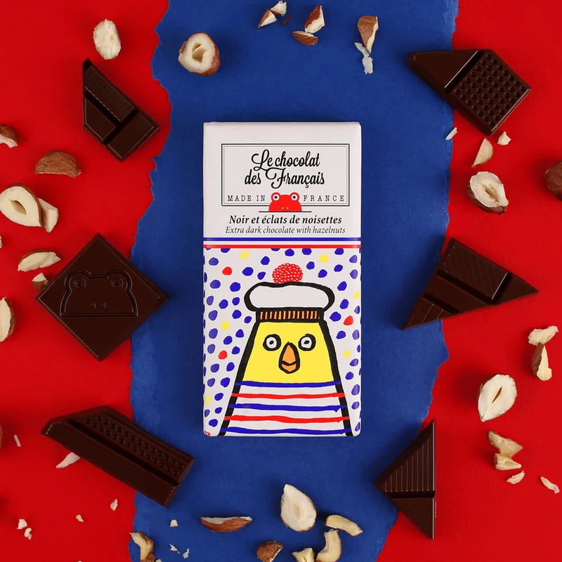 Mini tablette chocolat noir & éclats de noisettes - Le Chocolat des Français