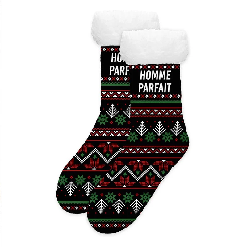 Chaussettes hiver en moumoute homme parfait / Taille unique : 39-45