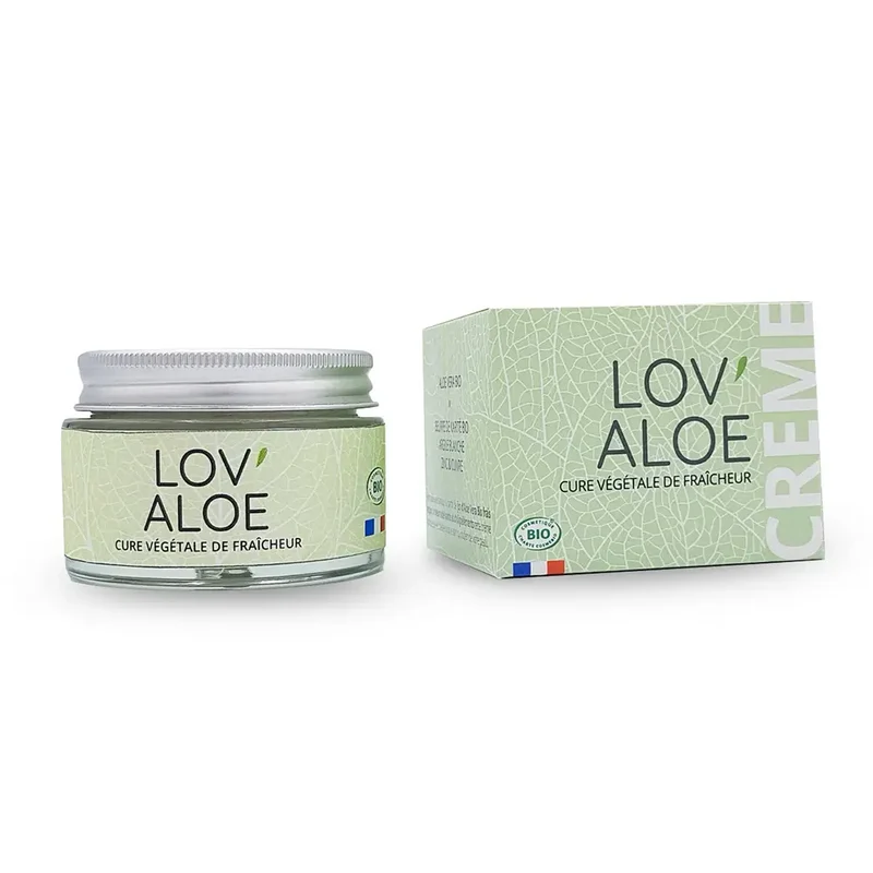 Crème hydratante pour le visage à l'aloé vera - LOV ALOE' - Bio et made in France
