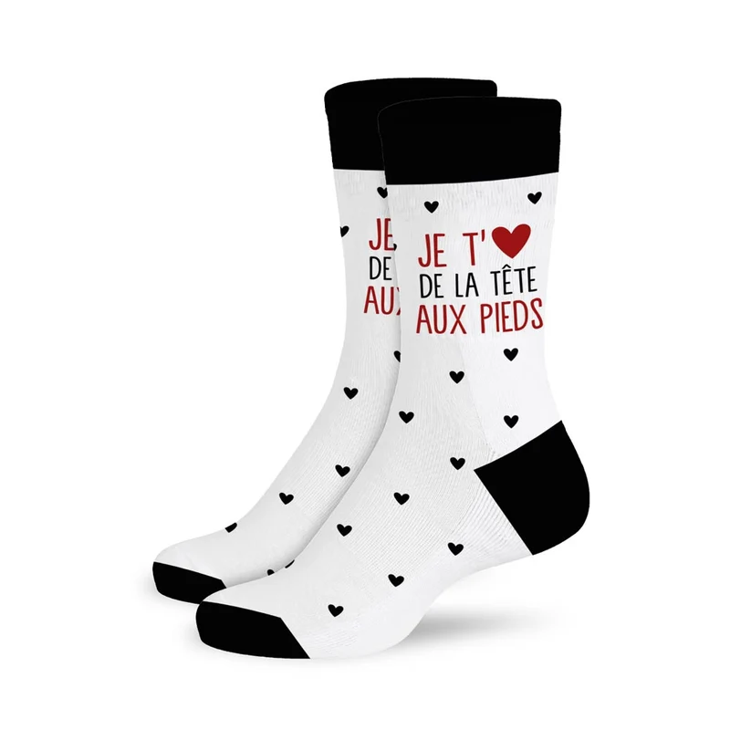 Chaussettes femme "Je t'aime de la tête aux pieds"/ Taille unique : 36-42