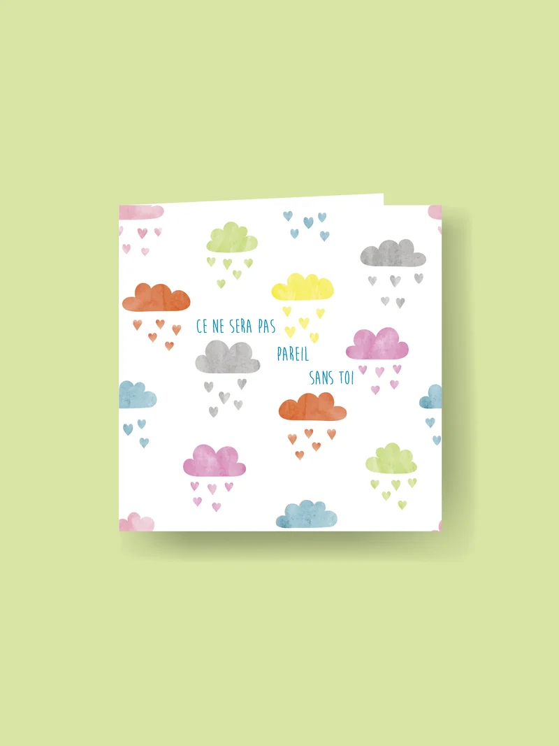 Carte 15x15cm : au revoir