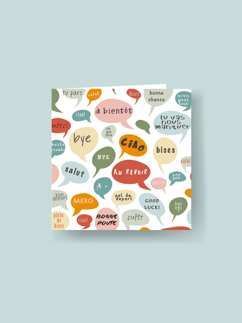 Carte 15x15cm : au revoir