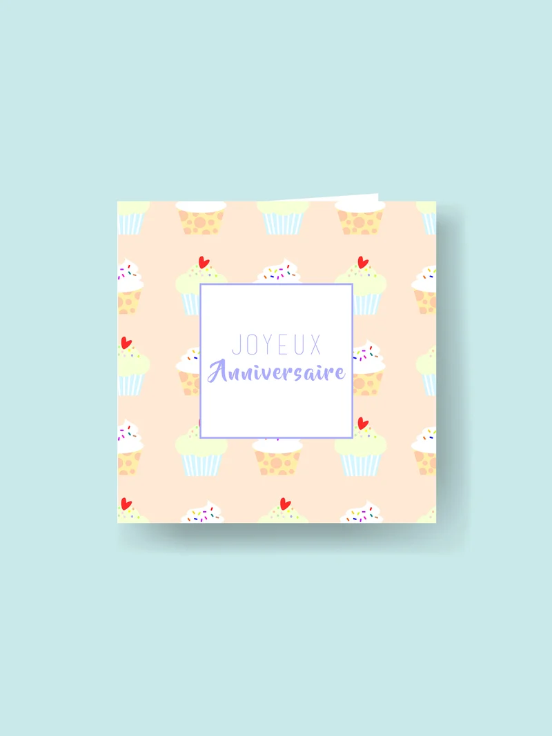 Carte 15x15cm : Joyeux anniversaire
