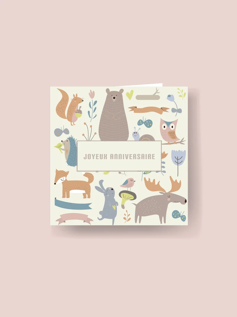 Carte 15x15cm : Joyeux anniversaire