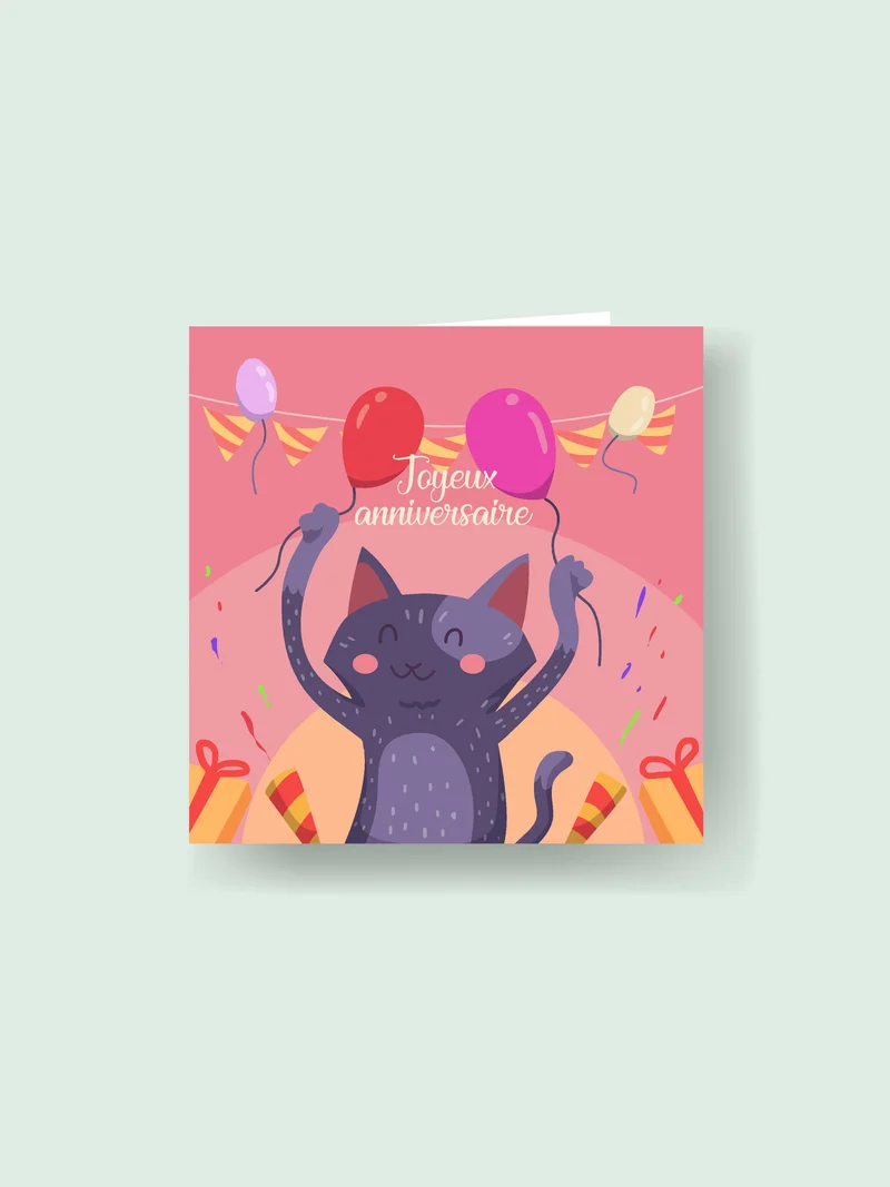 Carte 15x15cm : Joyeux anniversaire