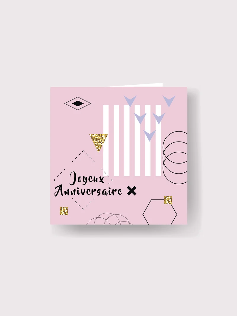 Carte 15x15cm : Joyeux anniversaire