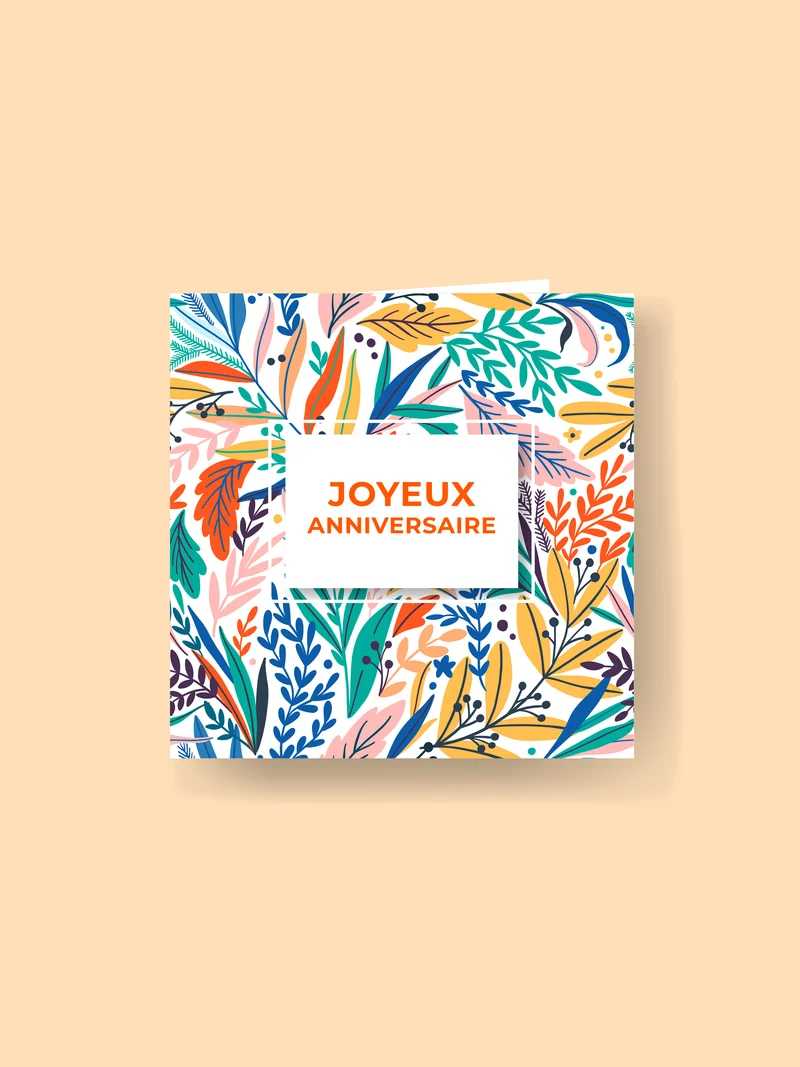 Carte 15x15cm : Joyeux anniversaire
