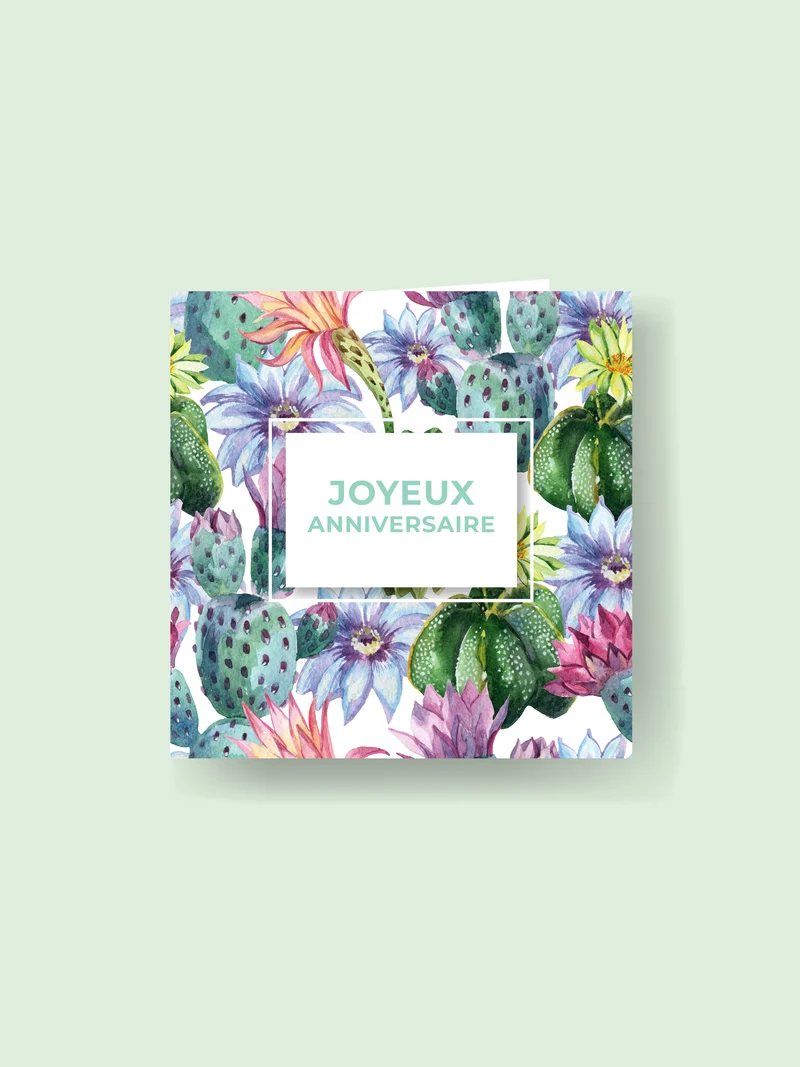 Carte 15x15cm : Joyeux anniversaire