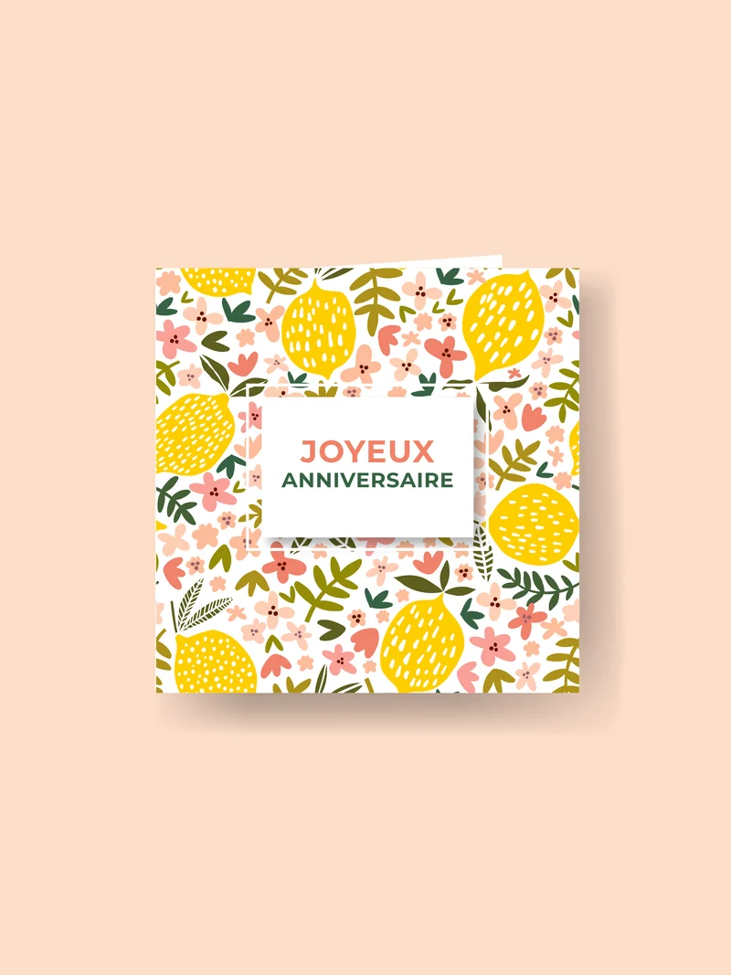 Carte 15x15cm : Joyeux anniversaire