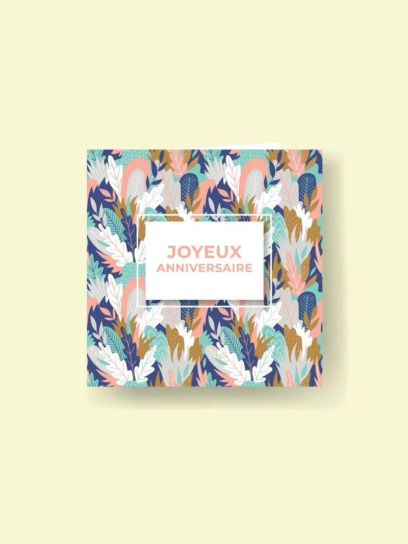 Carte 15x15cm : Joyeux anniversaire