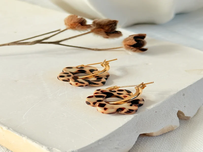 Boucles d'oreilles créoles FLORE