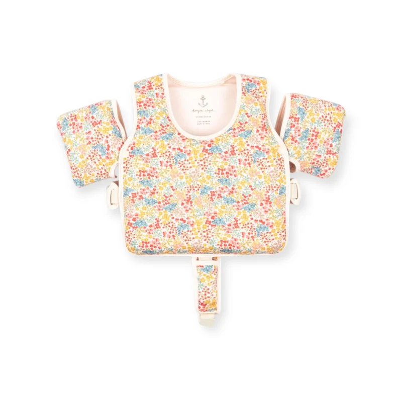 Gilet de natation avec brassards | Fleurs colorées