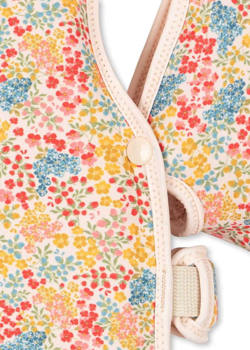 Gilet de natation avec brassards | Fleurs colorées