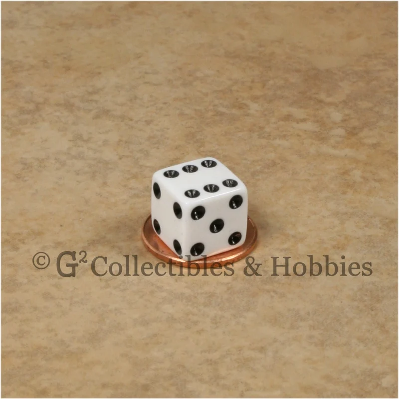 D6 12mm Opaque White 20pc Dice & Bag Set