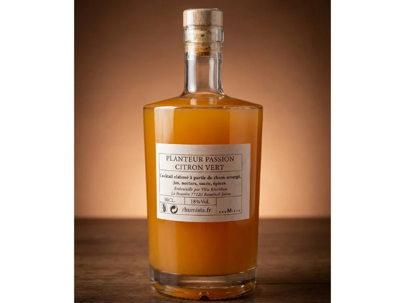 Une bouteille de planteur Passion Citron Vert 18%Vol. 50Cl
