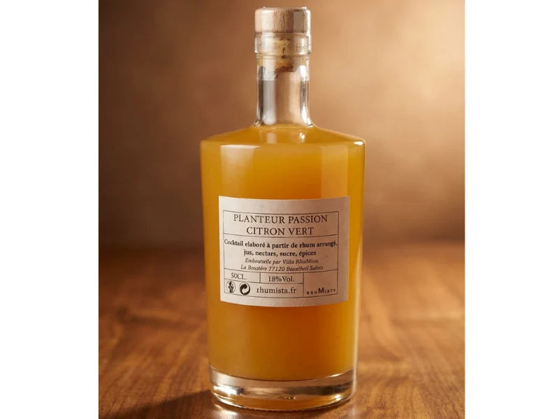 Une bouteille de planteur Passion Citron Vert 18%Vol. 50Cl