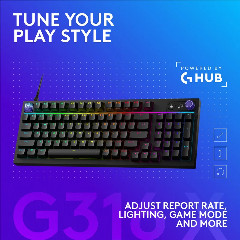 Logitech G G316 X 98 Gaming Keyboard (Black)