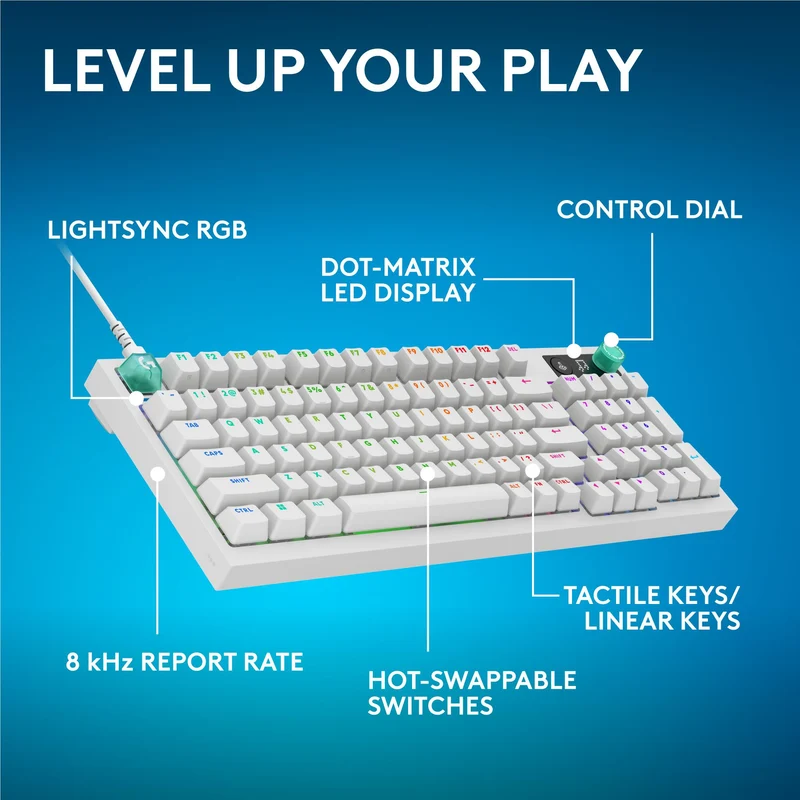 Logitech G G316 X 98 Gaming Keyboard (White)