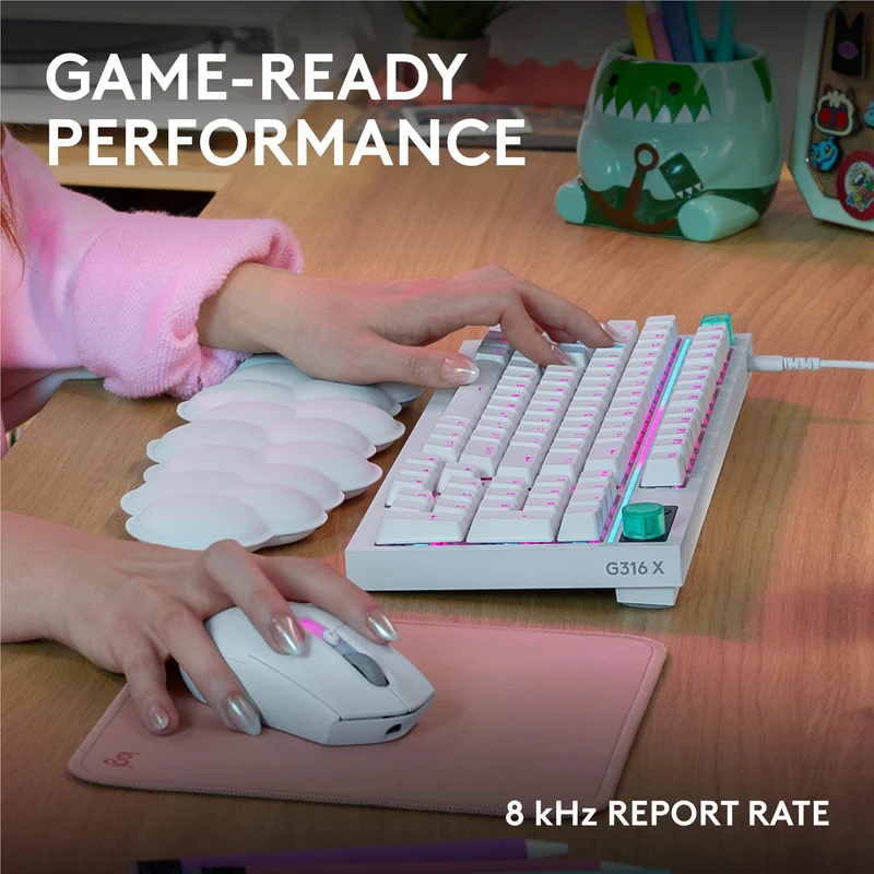 Logitech G G316 X 98 Gaming Keyboard (White)