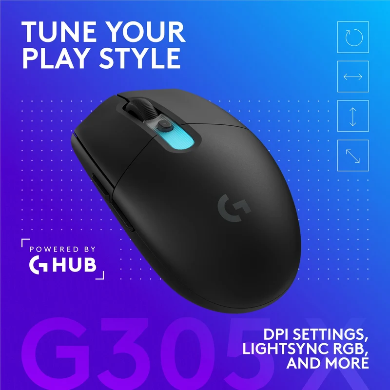 Logitech G G305 X SUPERLIGHT Gaming Mouse (Black)