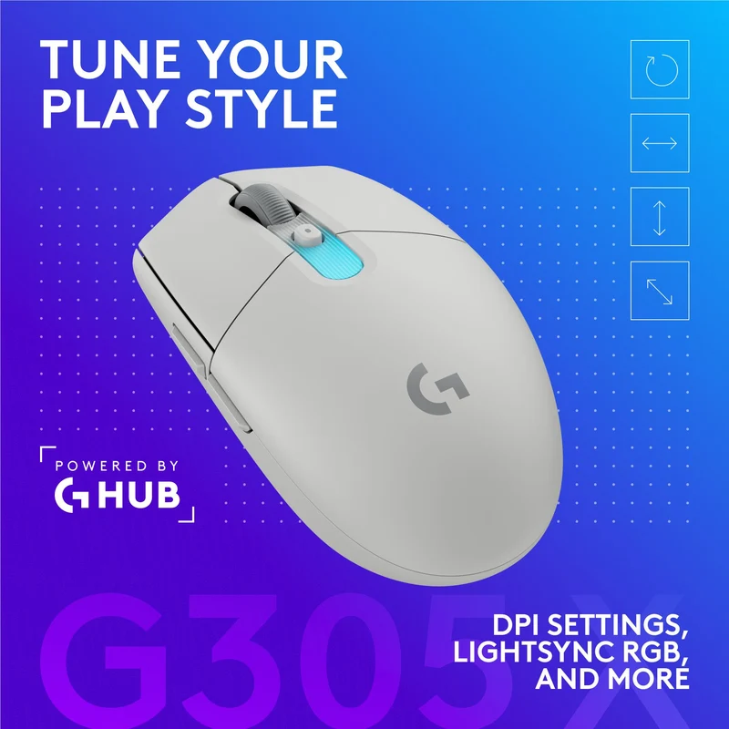 Logitech G G305 X SUPERLIGHT Gaming Mouse (White)