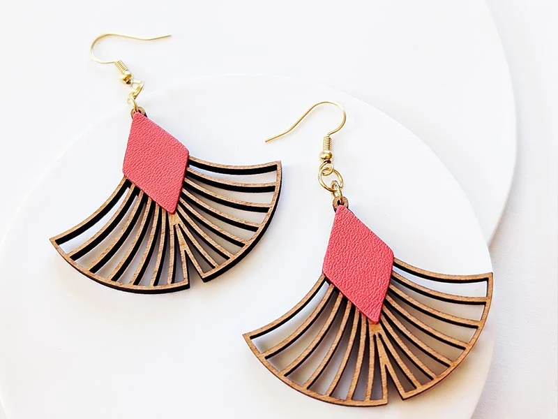 Boucles d'oreilles GINKGO en bois