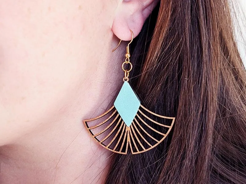 Boucles d'oreilles GINKGO en bois