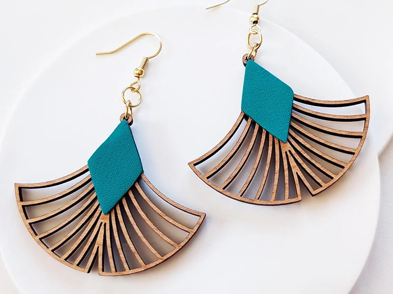 Boucles d'oreilles GINKGO en bois