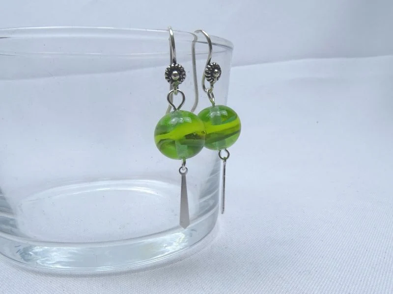 Boucles d'oreilles en verre goutte