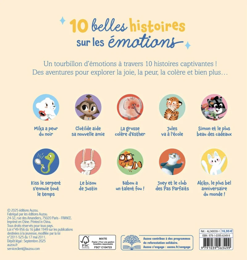 Livre | 10 belles histoires sur les émotions