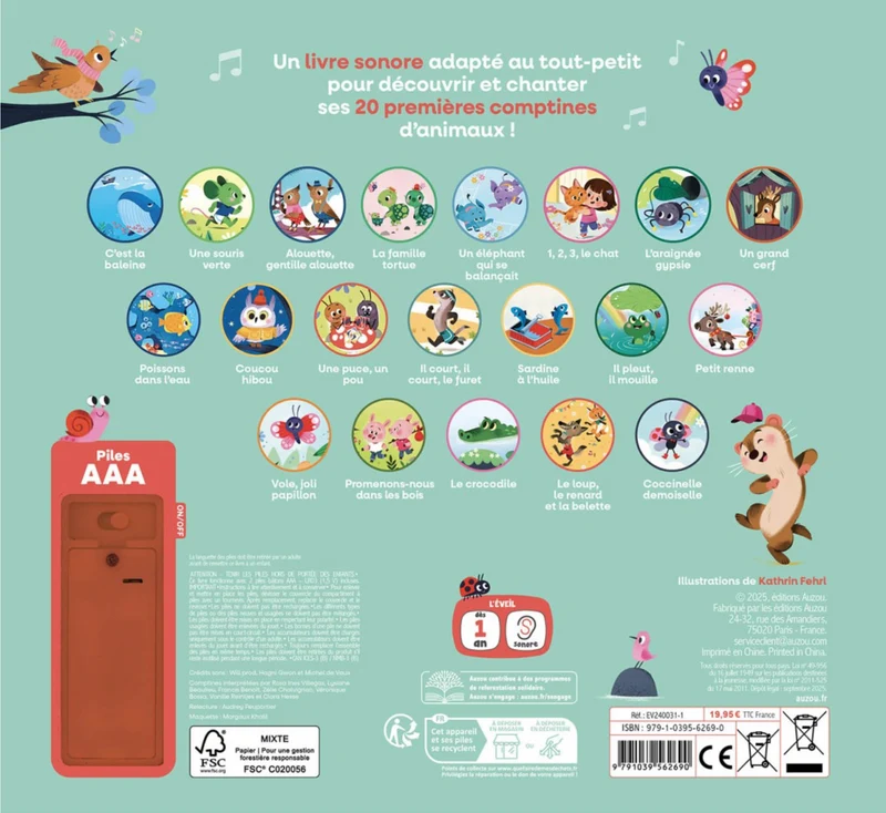 Mes 20 premières comptines d'animaux