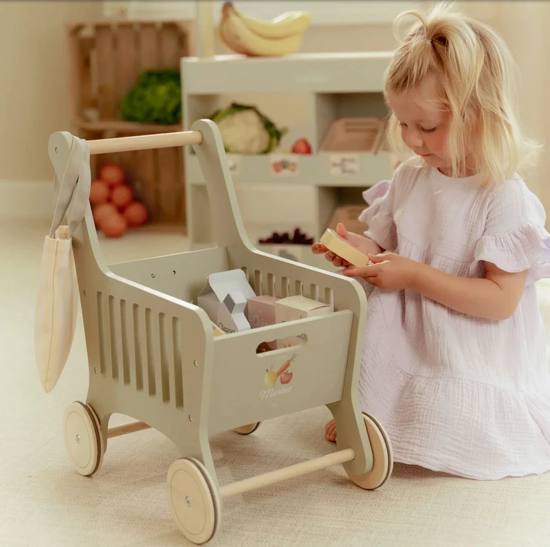 Caddie de courses en bois