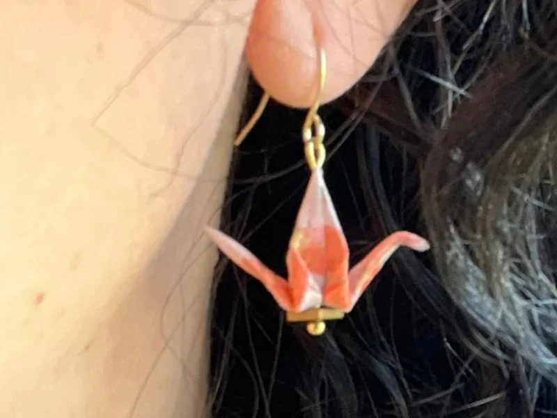Boucles d'oreille origami en papier japonais