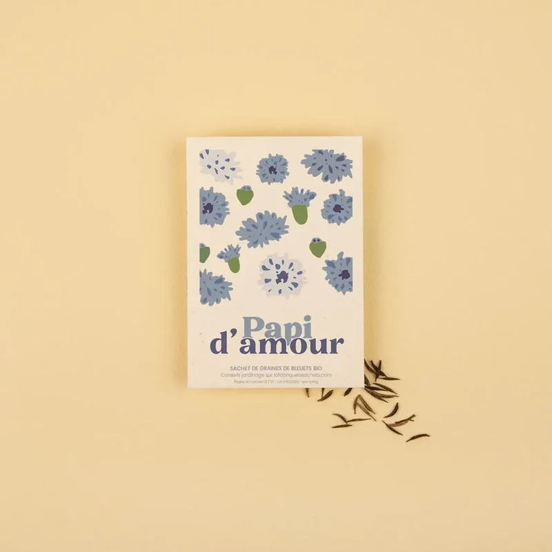 Papi d'amour - Sachet de graines de Bleuets