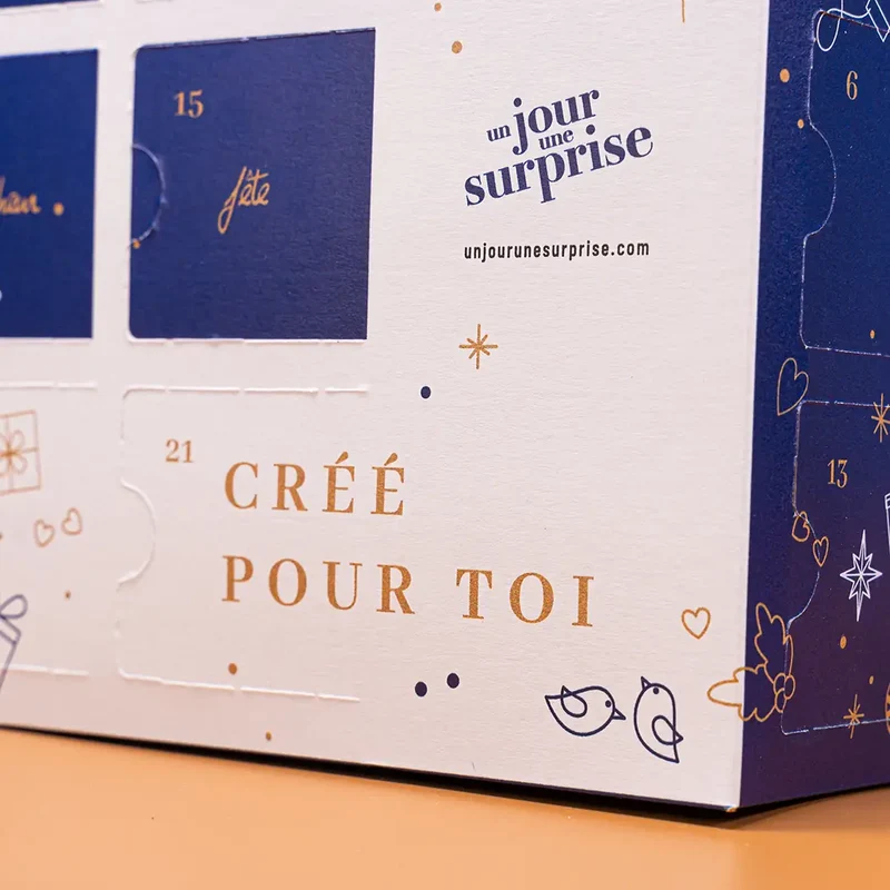 Calendrier de l'avent cube - design "Joyeux Noël"