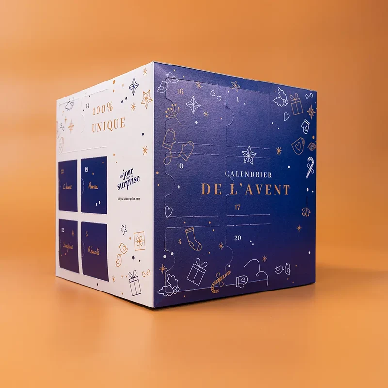 Calendrier de l'avent cube - design "Joyeux Noël"