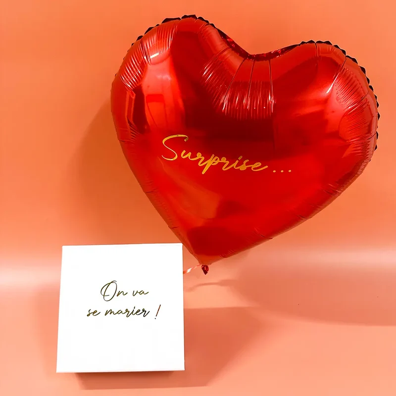 Annonce mariage originale avec un ballon hélium personnalisé