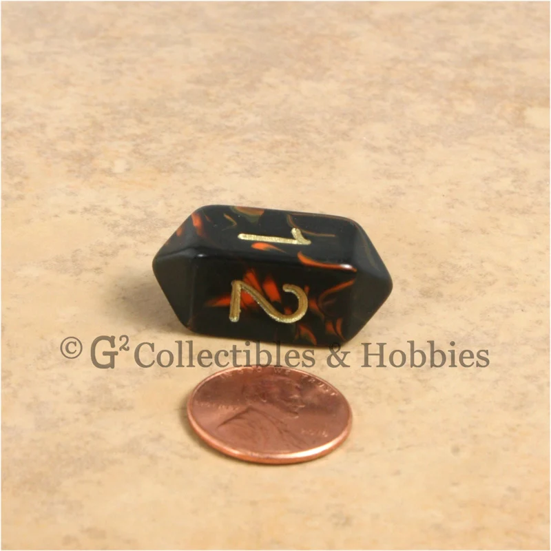D4 Crystal Oblivion Orange Die with Gold Numbers