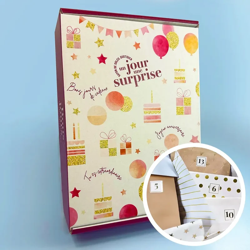 Box "Fête d'anniversaire" avec 1 cadeau par jour