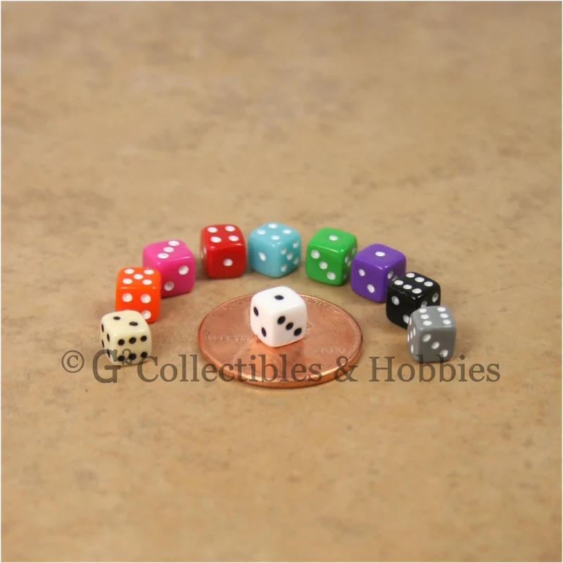 D6 5mm Deluxe Rounded Edge Opaque 30pc Dice Set - 10 Colors
