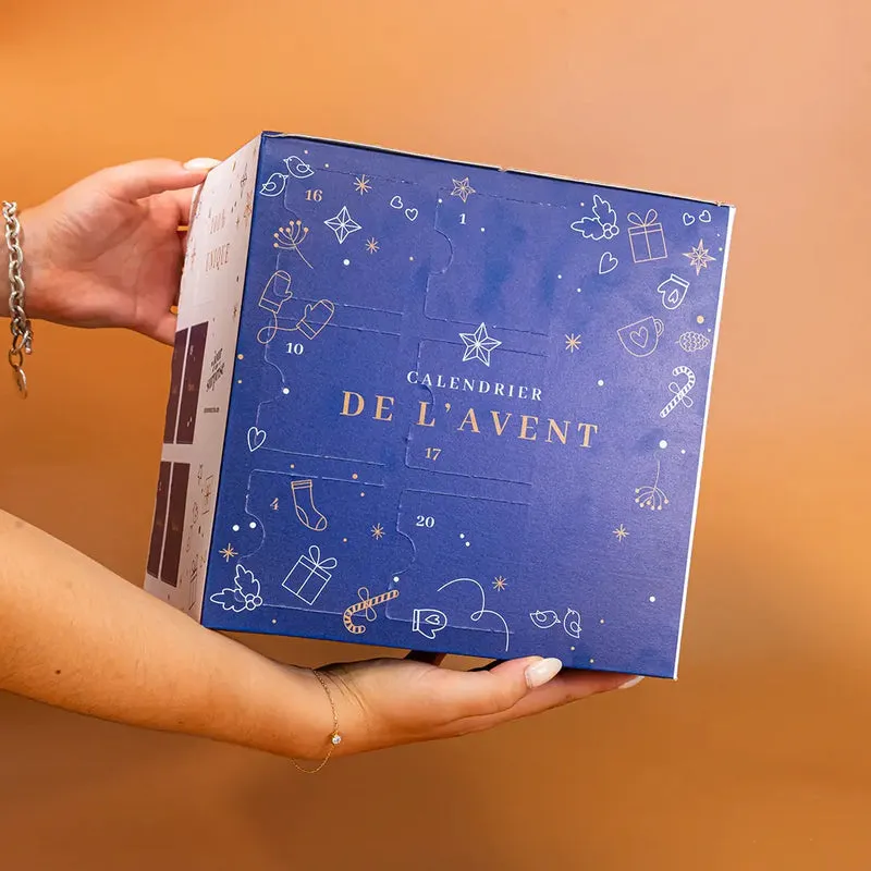 Calendrier de l'avent cube - design "Joyeux Noël"
