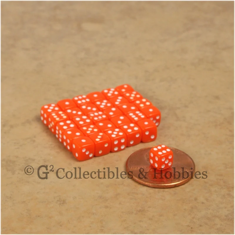 D6 5mm Deluxe Rounded Edge 30pc MINI Dice Set - Opaque Orange