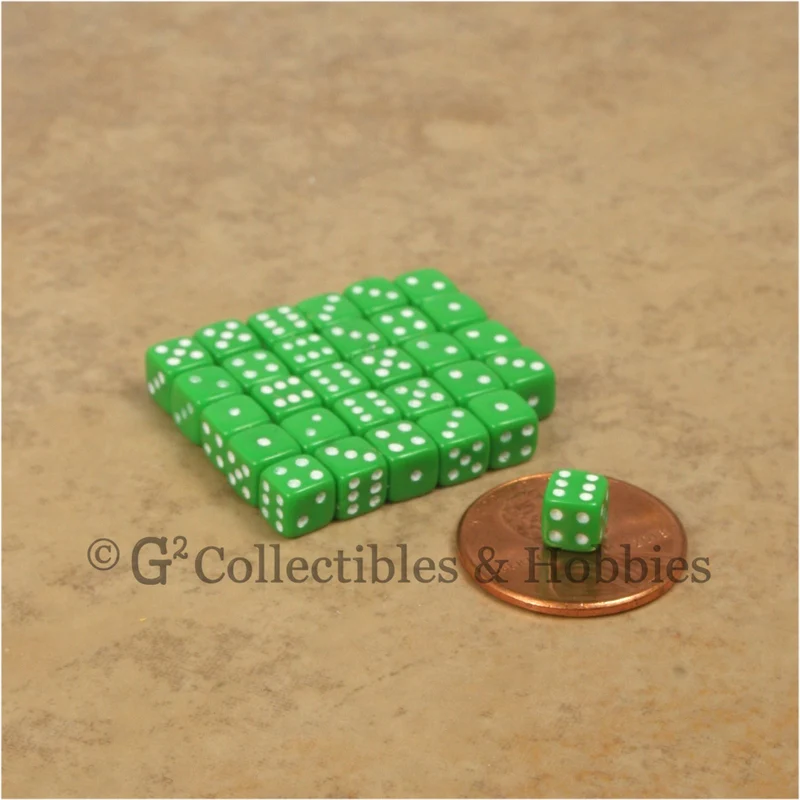 D6 5mm Deluxe Rounded Edge 30pc MINI Dice Set - Opaque Green