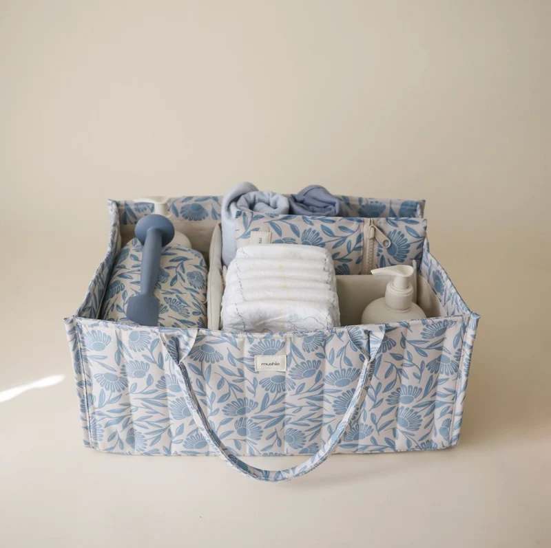 Panier de rangement | Fleurs bleues