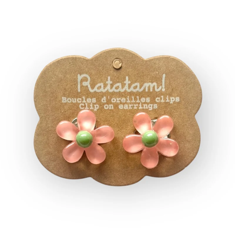 Boucles d'oreilles à clip | Fleurs corail