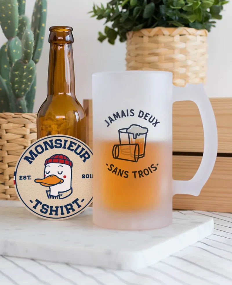 Chope de bière à message