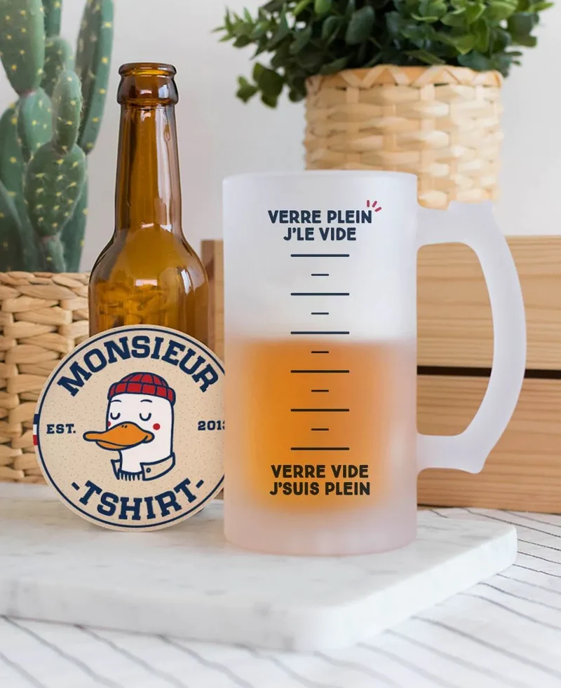 Chope de bière à message