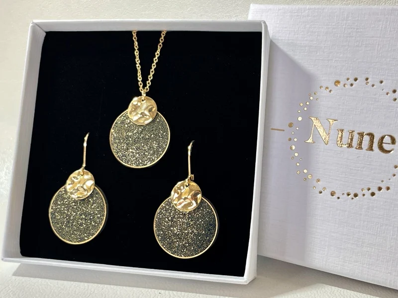 Parure collier et boucles d'oreilles Satellite